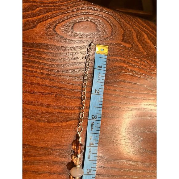 Lavender Beads, Bronze & Clear Crystals Necklace! - Picture 6 of 8